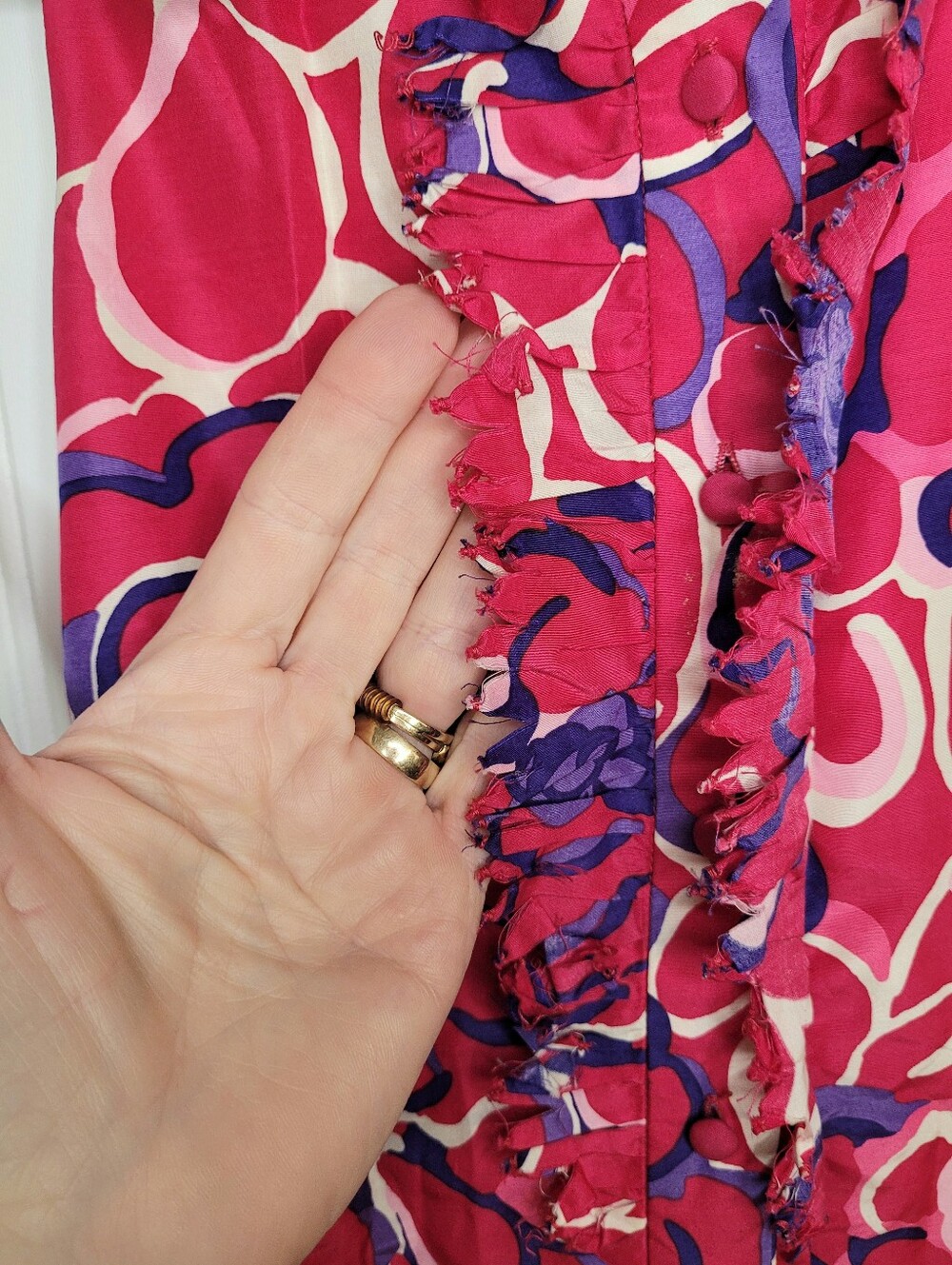 RARE Vintage Lilly Pulitzer WHITE TAG Silk/Cotton Floral Dress Sz 4 Crinoline - Picture 7 of 12